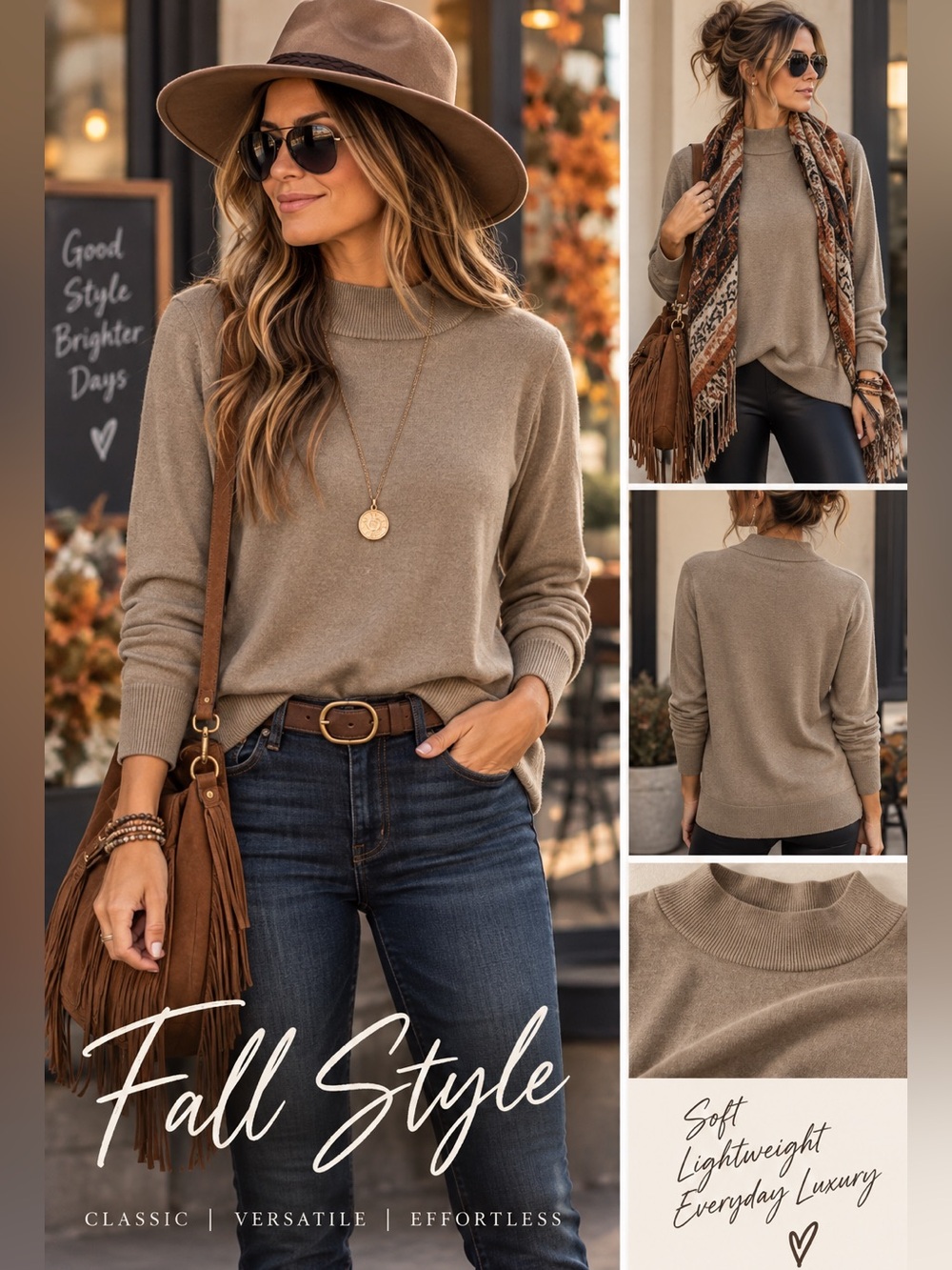 Amazon Essentials Beige Knit Sweater